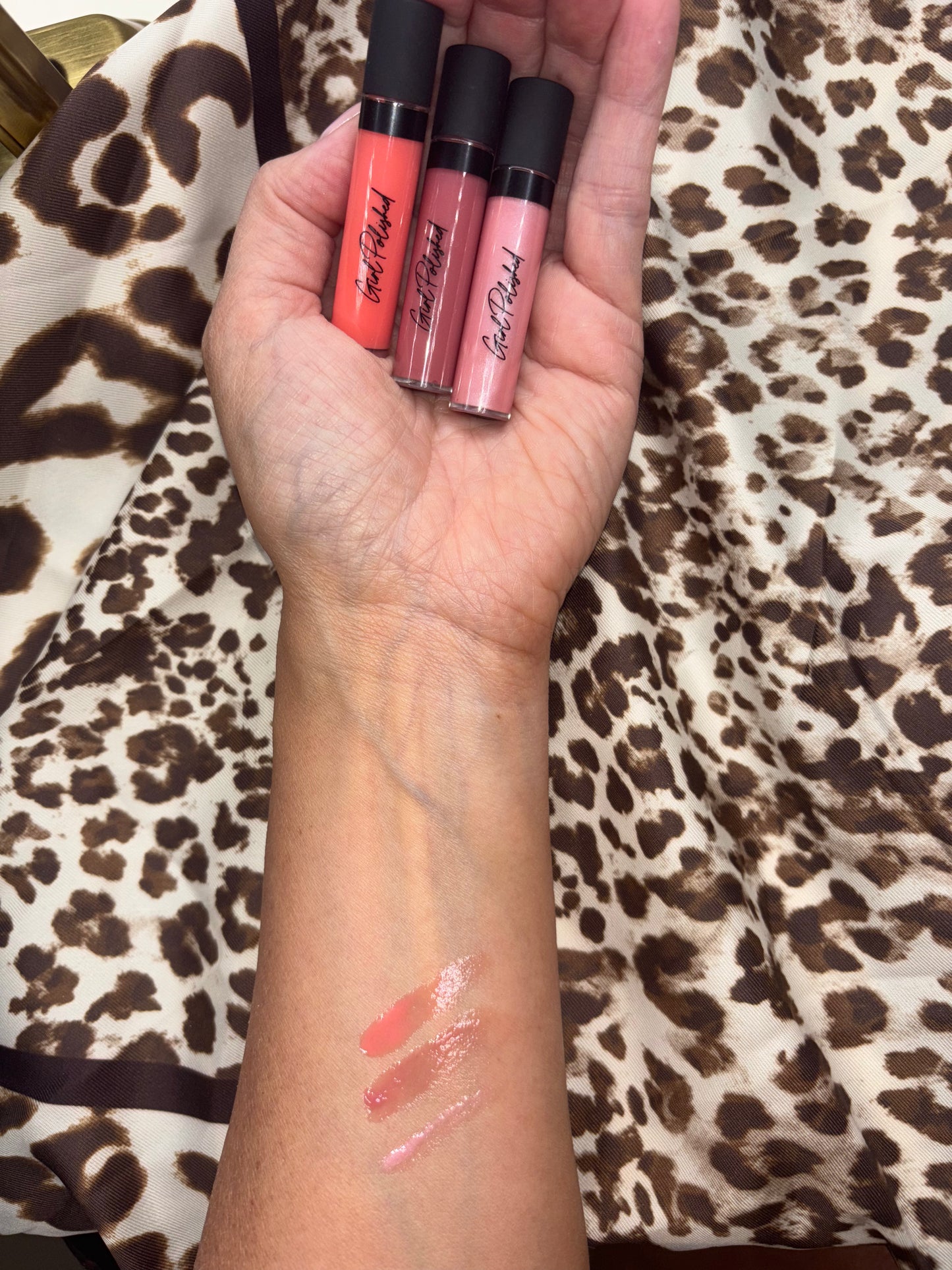 Nude Mini's Summer Sparkle Set "Golden Hour Trio" Hint of Mint Gloss